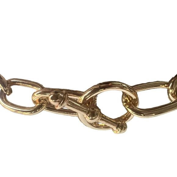 Sugarfix Fashion Jewelry Gold Tone Nickel free Link Chain Statement Necklace - Picture 4 of 4